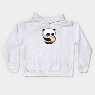 Kawaii panda eating Kids Hoodie